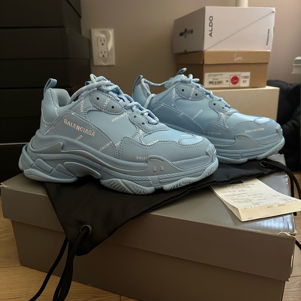Balenciaga Light Blue Athletic Shoes